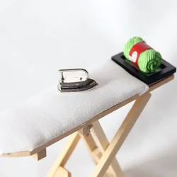 1:12 Doll House Mini Craft White Wood Ironing Board Scene Accessories Dollhouse Miniature Furniture Toy Iron or Ironing Board