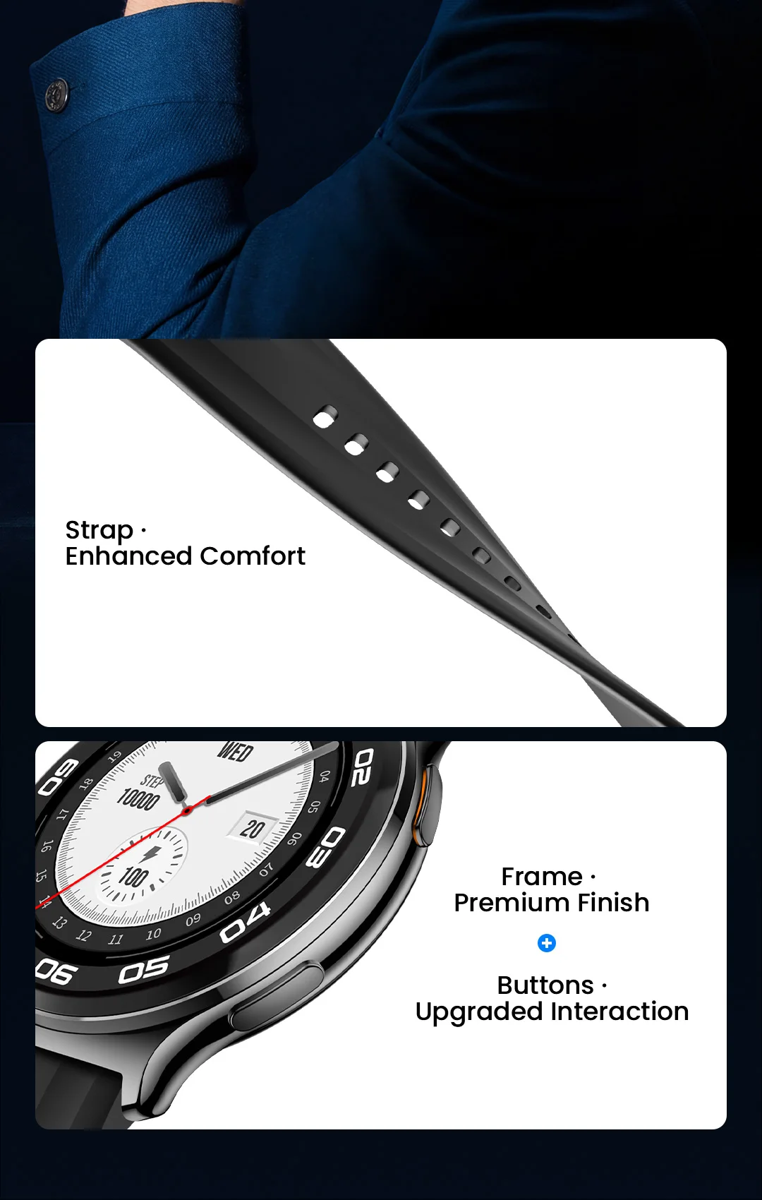 HAYLOU Solar Lite 2 Smartwatch 1,43'' AMOLED-Display 24h Gesundheitsüberwachung 150+ Sportmodi Sprachanrufe Smartwatch 1ATM – Detail 9