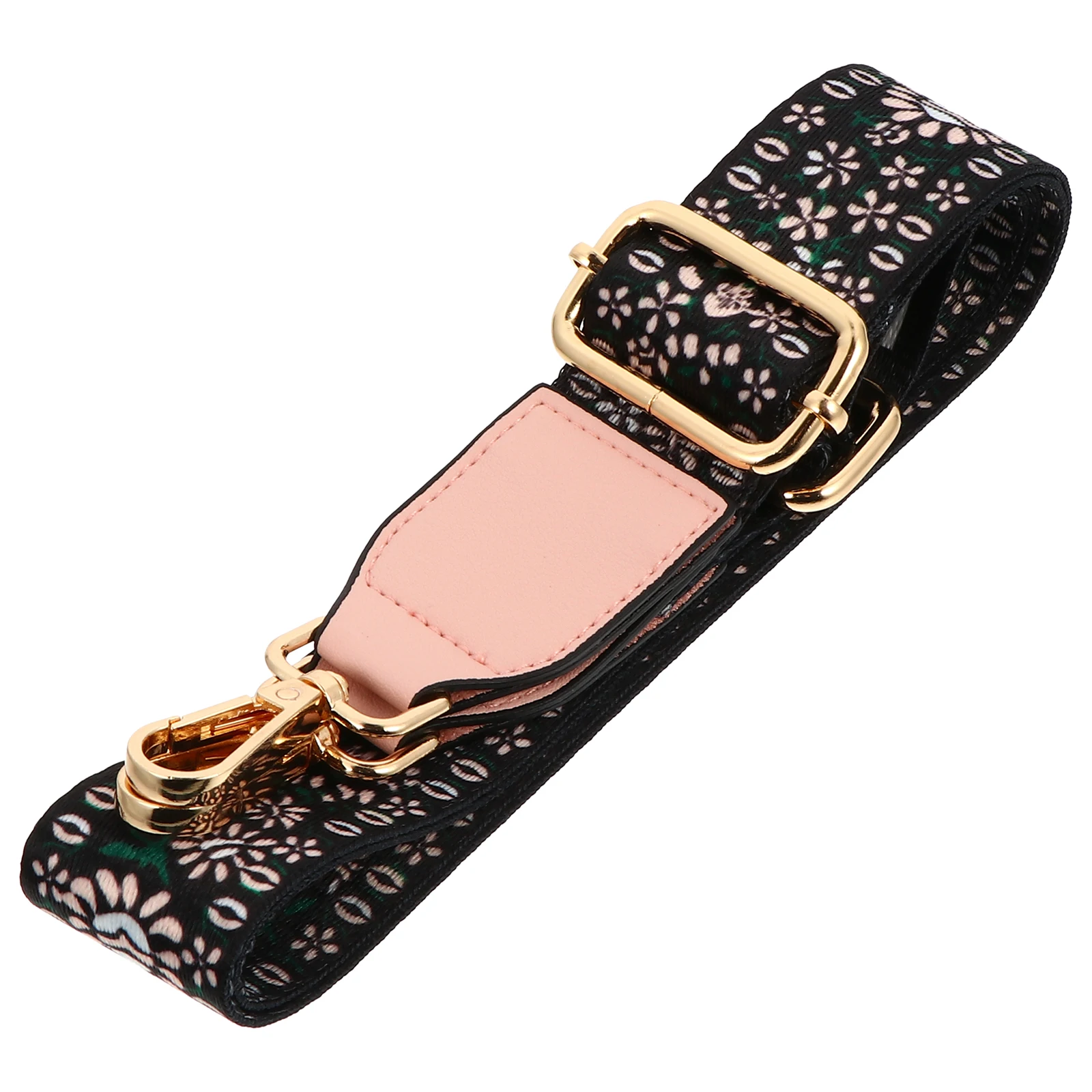 

1Pcs Wide Adjustable Shoulder Strap Flower Prints Handbag Replacement Strap Crossbody Bag Accessory Metal Buckle Easy