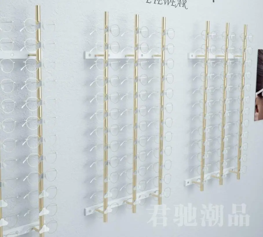 

Trendy wall-mounted sunglasses display stand for eyewear stores