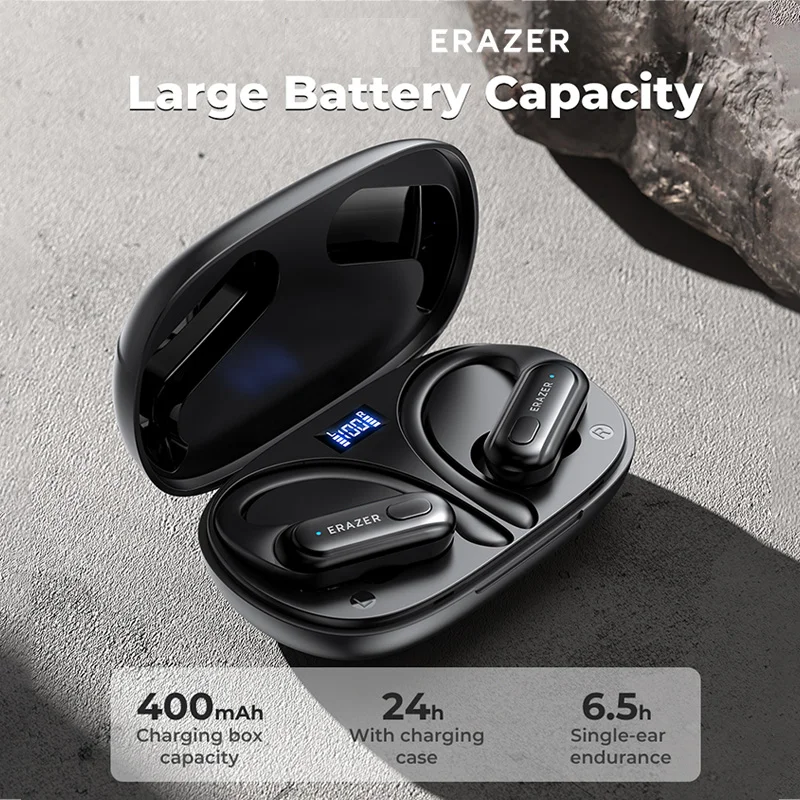 ERAZER XT60PRO Sports Wireless Headphones Bluetooth  Earphones Earbuds Noise Reduction Headset with Mic Earhook