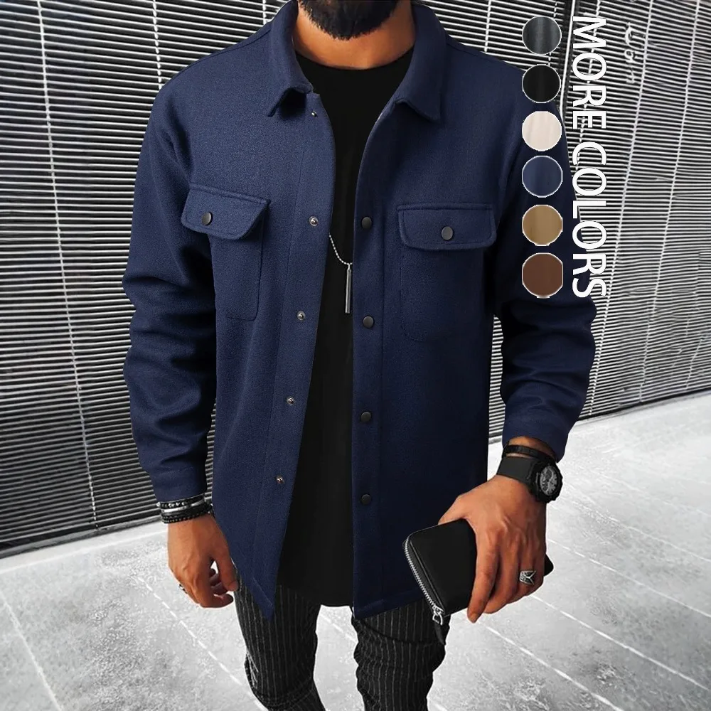 

Men's Loose Collar Jacket Spring and Autumn Casual Multi Pocket Jacket Retro Style Trendy Jacket Versatile Retro Men's Top