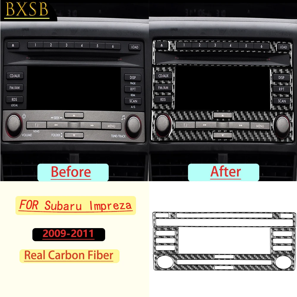 Real Soft Carbon Fiber For Subaru Impreza 2009-2011 Car Center Control Panel CD Trim Customizable Sticker Interior Accessories