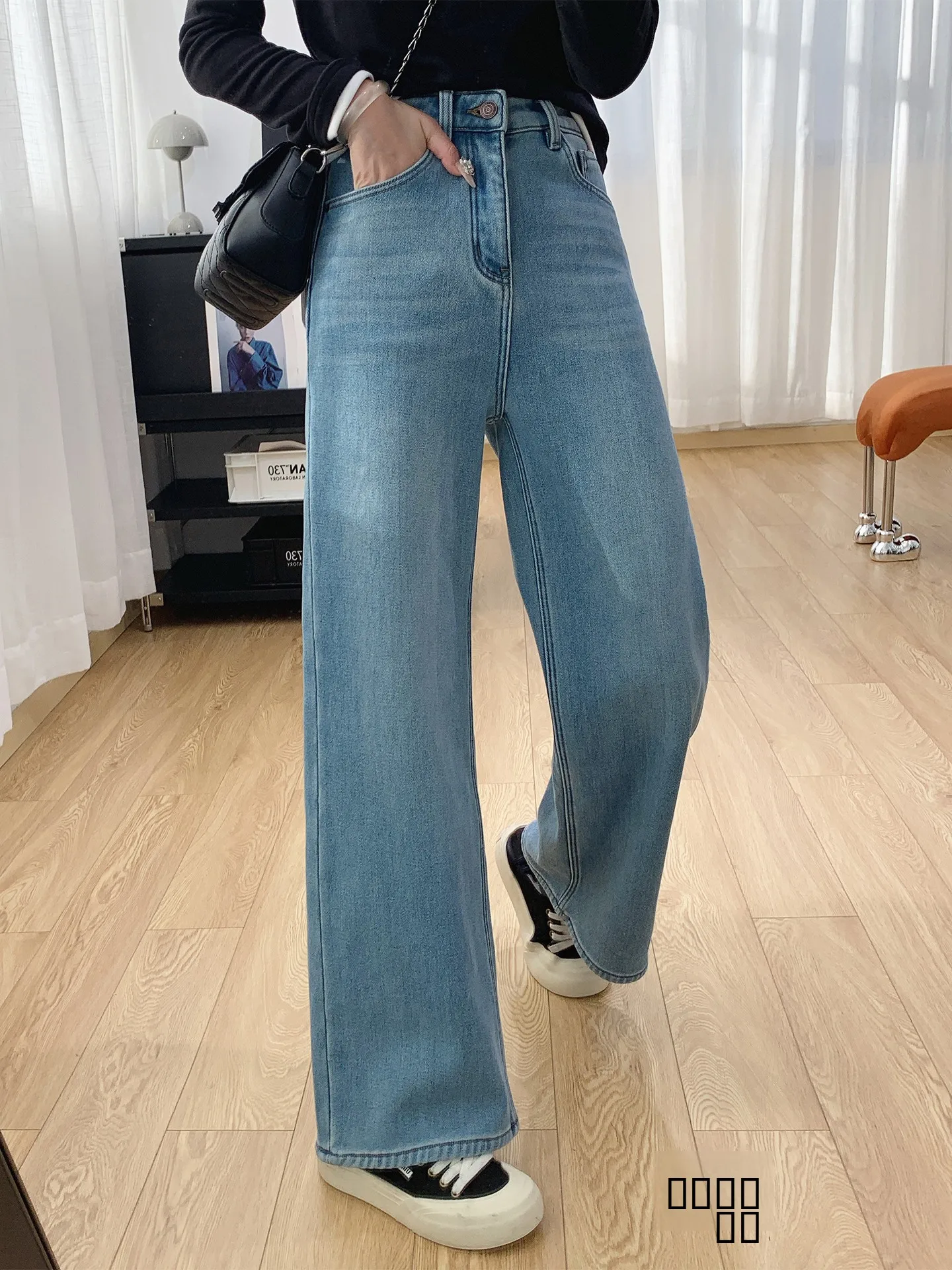 

Новые женские зимние джинсы с высокой талией, широкими штанинами, свободного прямого кроя, повседневные, из мягкого эластичного хлопка, теплые