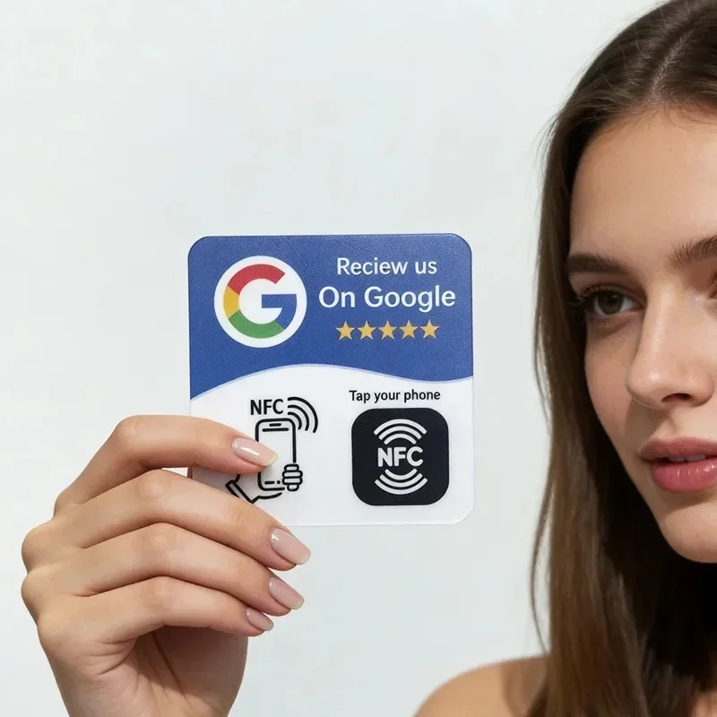 Store Google Review Table Sticker Programmable Textured Waterproof Wear-resistant Self-adhesive NFC Sticker Tool NFC215 13.56MHz