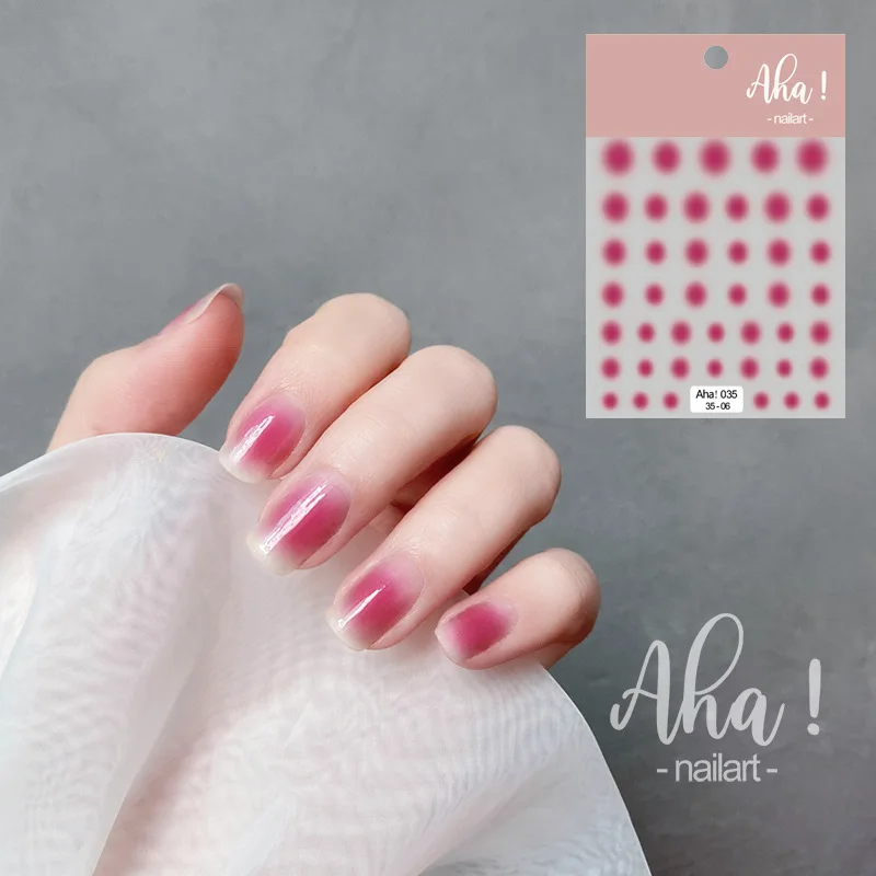 1pcs 3D Halo Dyed Gradual Nail Art Charms Stickers Powder Blusher Nail Decoration Decals Small Pattern Transfer Slider Accessory
