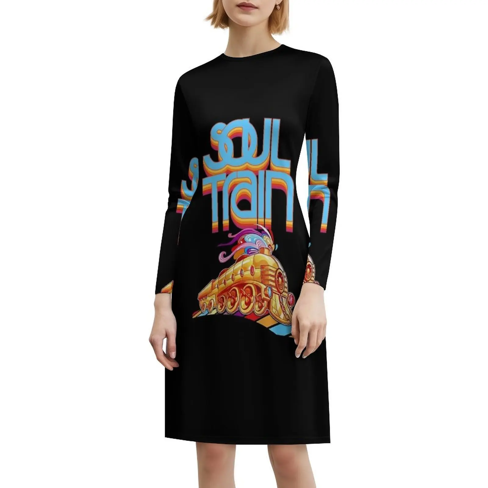 الروح قطار Boogie الرقص المرأة الهيب هوب الشارع الشهير فستان الجرافيك طباعة ملابس للنادي قطار الروح قطار الروح Boogie Dance 70S #6