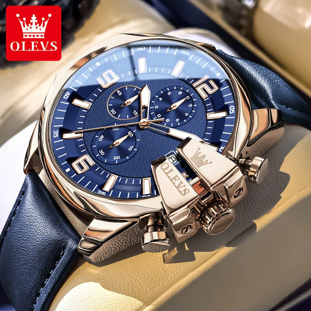 

OLEVS Luxury Men Quartz Watch Big Dial Wristwatch Waterproof Luminous Date Sport Business Male Clock Relogio Masculino Gift 2978