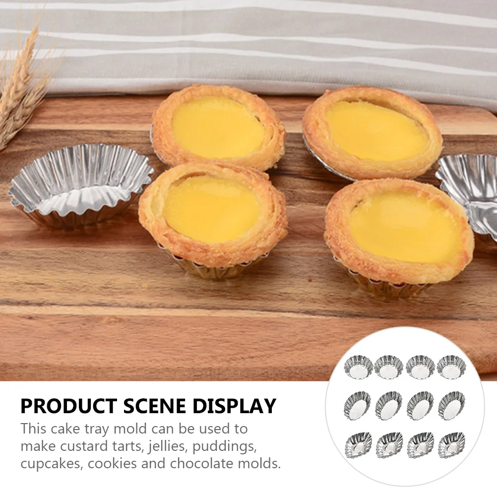 

12 шт., формы для яичных пирогов, нержавеющая сталь, сделай сам, выпечка, пудинг, желе, кексы, печенье, шоколадные формы, легко чистящаяся форма для яичного пирога