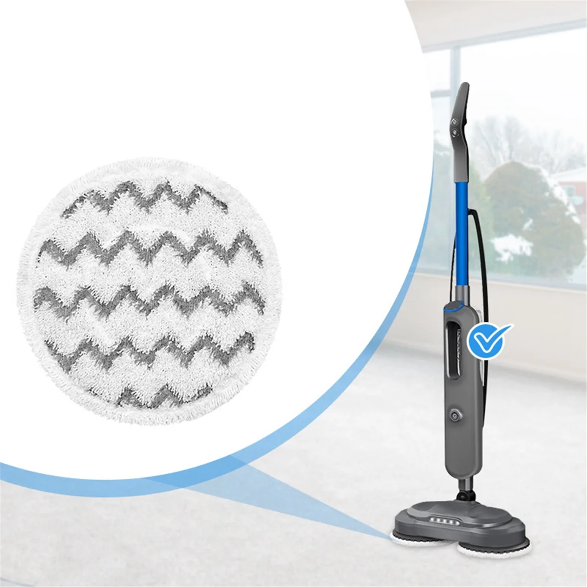 9pcs Mop Pads for Bissell 3897A 3712 Scrubbing Steam Mop Cleane Mop Rag AccessoriesM14K