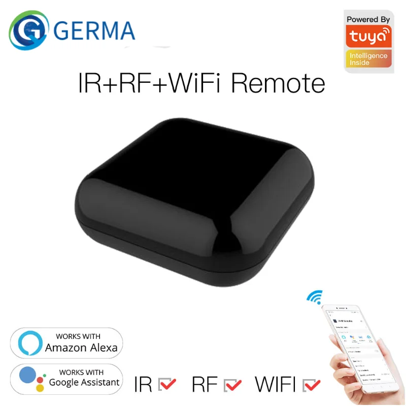 GERMA WiFi RF IR Universal Remote Controller RF Appliances Appliances Tuya Smart Life App Voice Control via Alexa Google Home