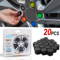 20Pcs 17 19 21mm Silicone Car Tyre Wheel Hub Covers Protection Caps Wheel Nuts Wheel Hub Screw Protector Dust Proof Bolt Cover