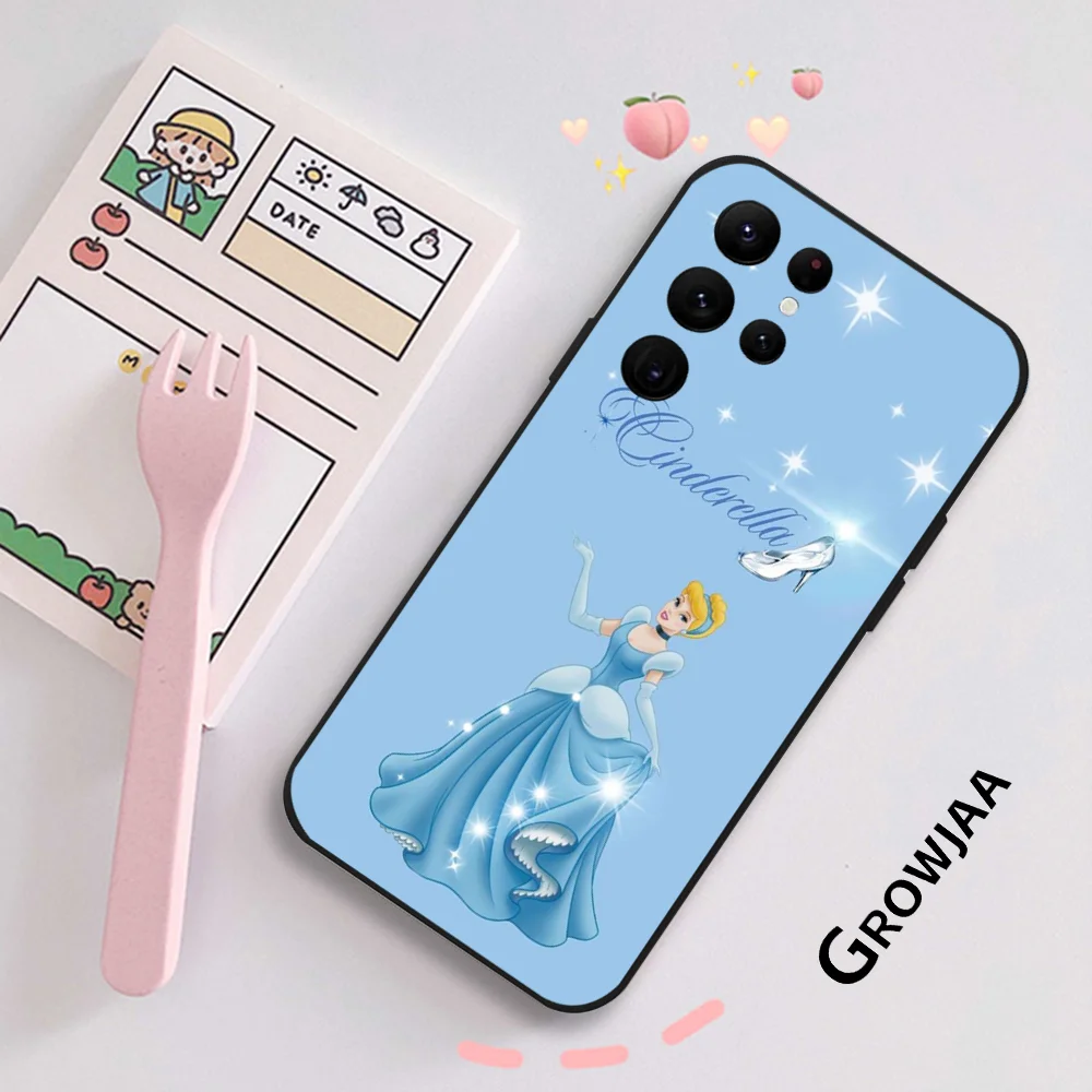 Cute Cinderella Princess Phone Case for Samsung Galaxy S24 Ultra S22 S23 Ultra S21 S20 5G Protective Silicone TPU Funda image 4
