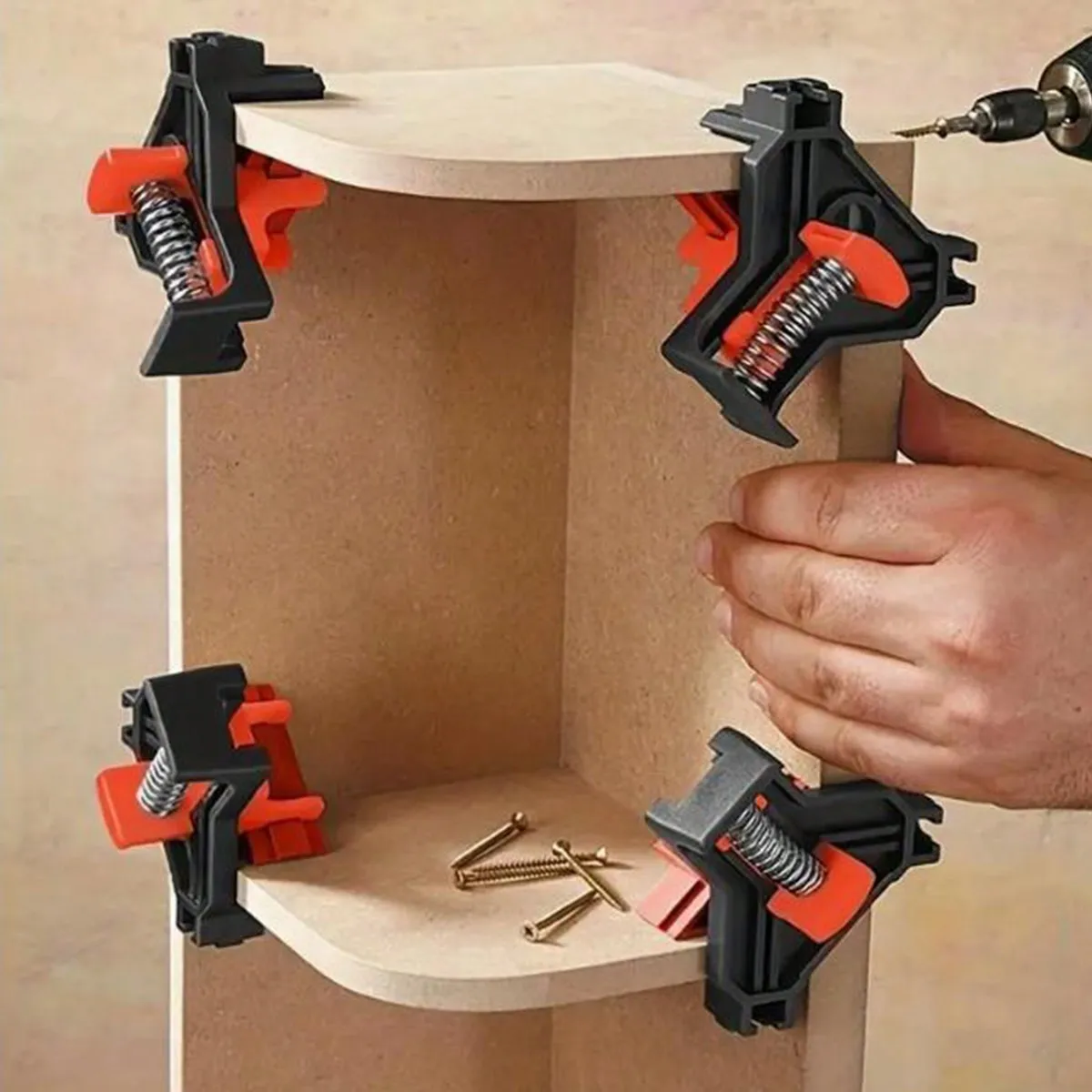 4PCS 90° Right Angle Clamp Set - Quick Positioning Woodworking Tool for Picture Frame & Welding Fixator