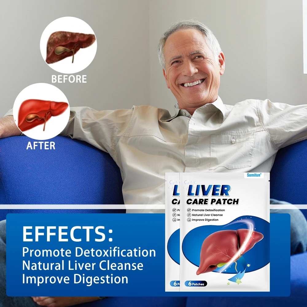 6/18/30/60/90pcs Sumifun Liver Detox Patch Cleanse Liver Lung Prevent Fatty Liver Disease Relieve Fatigue Help Digestion Plaster