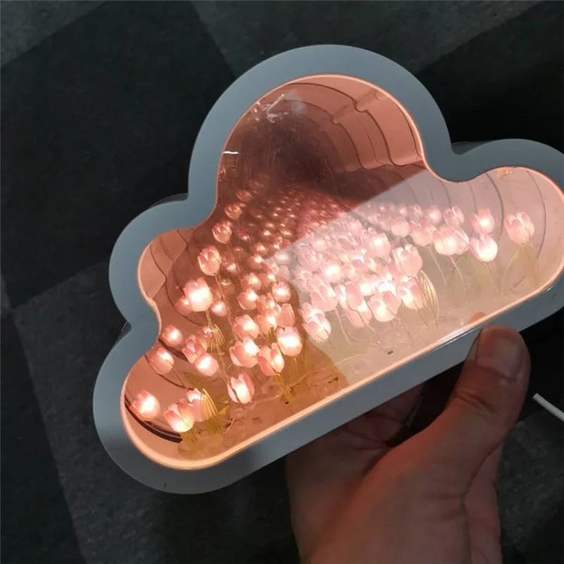 

Cloud Tulip Lamp, DIY Tulip Night Light, Cloud Tulip Mirror Night Light, Tulip LED Table Lights, Table Lamp-Purple