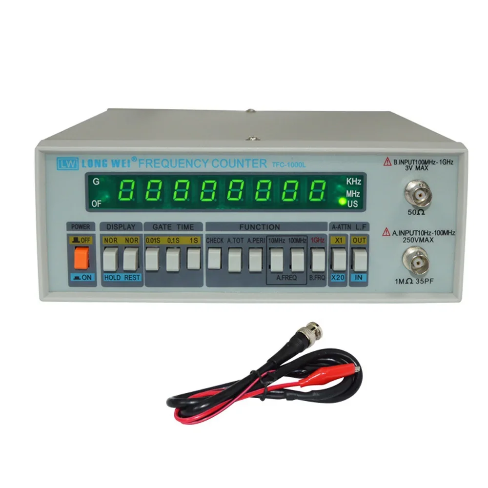 TFC-1000L Multifunctional High Precision Frequency Counter Meter 8-Bit LED Display Windows Frequency Ranges 100MHz-1GHz