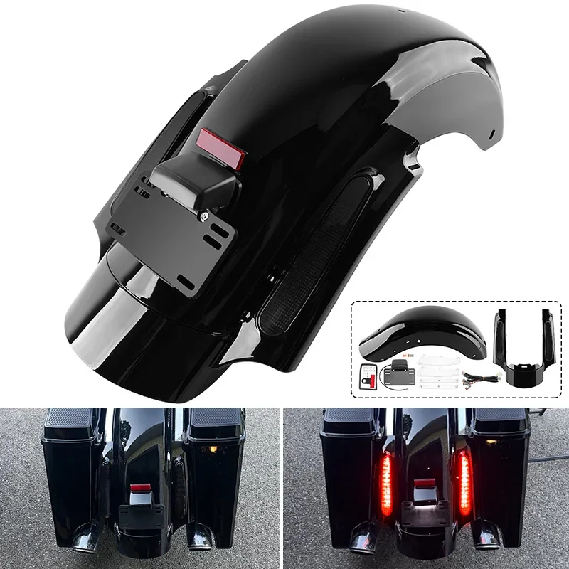 Motorcycle LED Rear Fender System Extension Fascia Set For Harley Touring Street Electra Road Glide FLHX FLHR 2009-2013