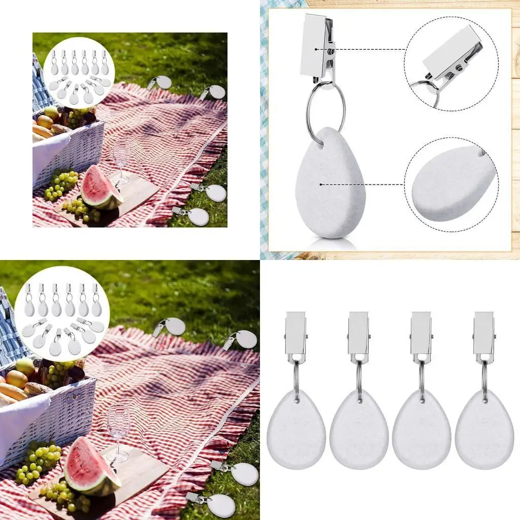 

E8BD 4 Pcs Metal Holder ClipTeardrop Table Cover Tablecloth Family Dinner Outdoor Wedding Party Home Decoration
