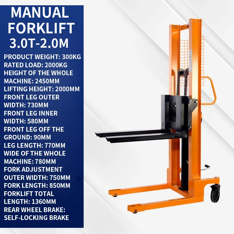Manual forklift Manual hydraulic stacker Semi electric forklift Hand truck Warehouse logistics handling forklift