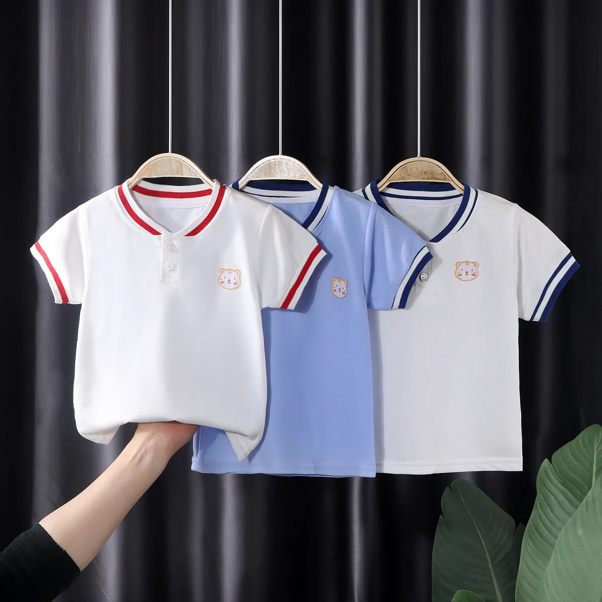 

Baby Girls Boys Polo Shirt Kids Short Sleeved Cartoon Shirts School Uniform Top Tees V-neck 2025 Summer Children Casual Clothing
