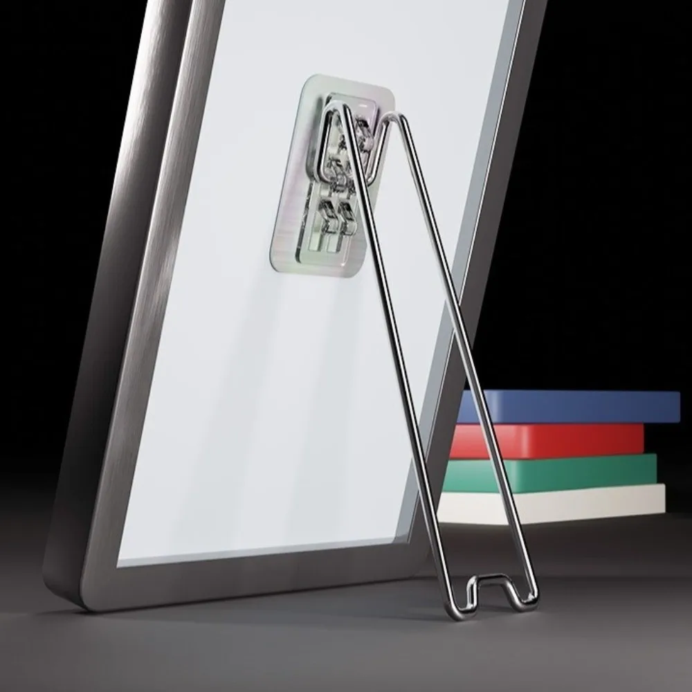 Stainless Steel Picture Frame Bracket Self-Adhesive Strong Load-bearing Picture Display Holder Adjustable Storage Bracket