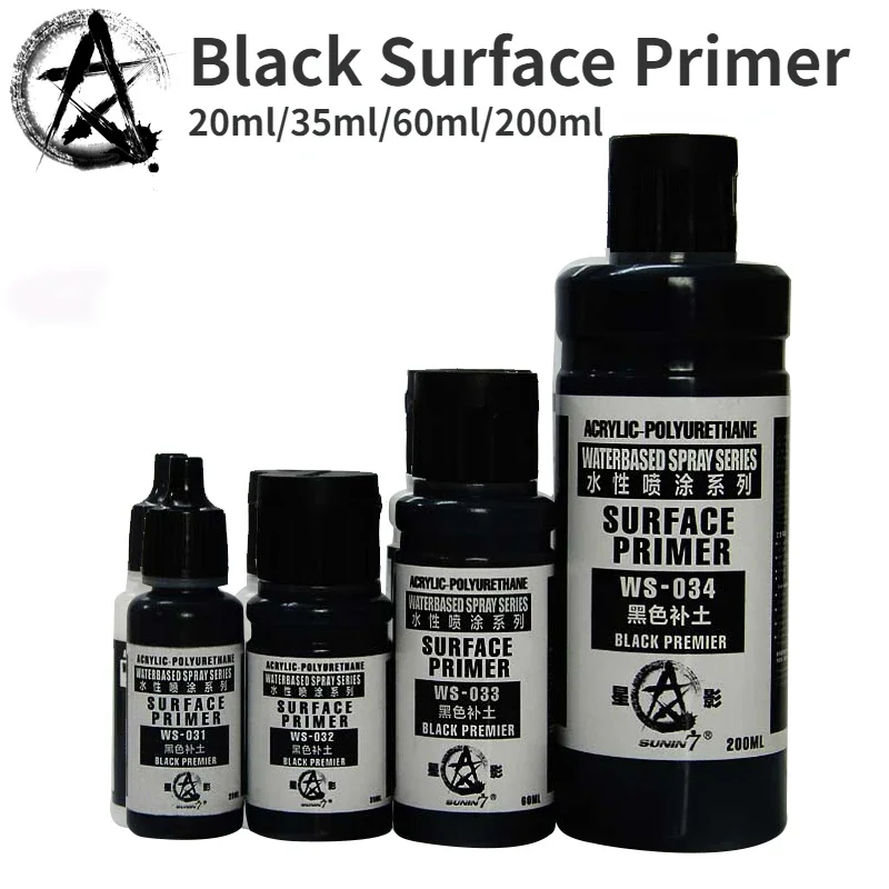 SUNIN 7 WS31-034 الأسود الاكريليك البولي يوريثين سطح التمهيدي الجمعية نموذج اللوحة الصباغ للنموذج العسكري هواية أدوات DIY بها بنفسك #1