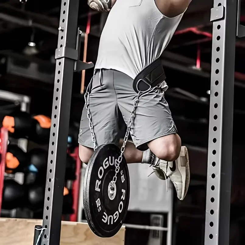 1Pcs New Style Weight Lifting Back Gym With Chain For Fitness Bodybuilding Pull Up Strength Training Load Waist Strap Thicken