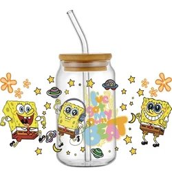 Miniso 3D Cartoon Mug spongebob Sticker Waterproof UV DTF Libby Decals Wrap Transfer Sticker Custom Label DIY Logo Self Adhesive