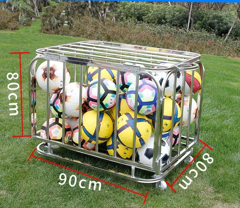 

Rolling Sports Ball Storage Cart, Lockable Basketball Cage Steel Storage Rack for Garages, Playgroup, Gym, Schools