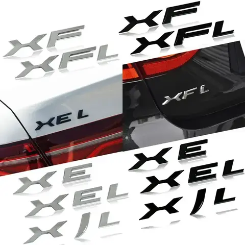 for ABS Black Silver Car Letter Rear Trunk Decals Emblem Badge For Jaguar XF XFL XE XEL XJI Logo Type S-Type F-Type Accessories