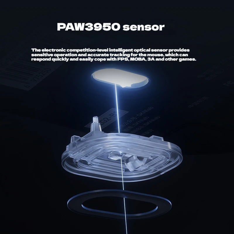 

Беспроводная игровая мышь Skn Yinglong, двойная 8k Paw3950 Paw3395, трехрежимная беспроводная связь, 2,4 г, Bluetooth, уровень киберспорта, подарок с низкой задержкой