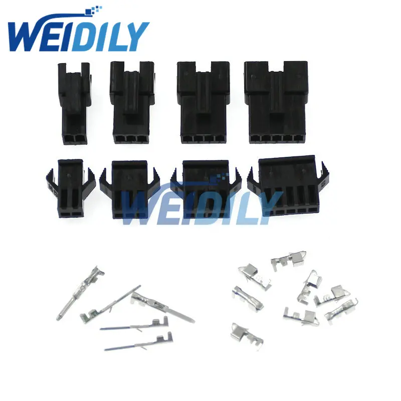 1Set 2.54mm Dupont Terminal Male/Female Pin SM2.54 Cable Plug 2/3/4/5 Pin Electrical Jumper Header Housing Wire Connector Kit