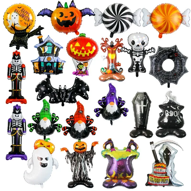 

Halloween Aluminum Film Balloon Pumpkin Skeleton Bat Ghost Shape Balloon Ghost Festival Party Scene Layout