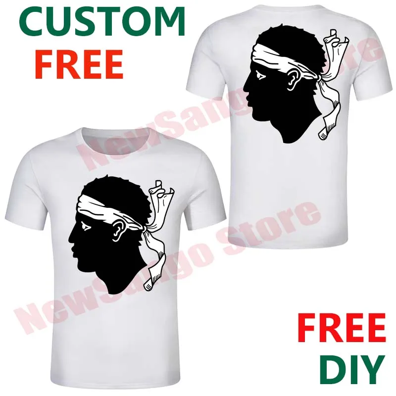 Corsica T Shirt Custom Your Own Ethnic Group Flag MEN Tshirt DIY Corse Moor\'s Head White Bandana France Corsican Home Clothing