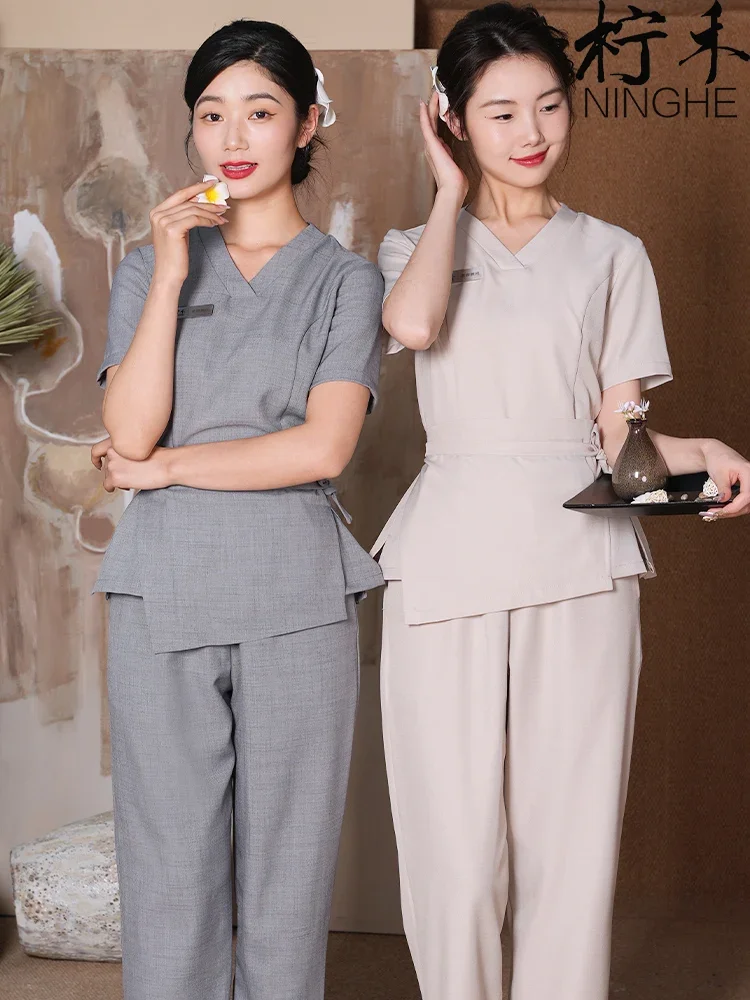 Cosmetologist Work Clothes Women's Spring and Summer Beauty Salon Nurse Uniform Temperament Spa Health Technician Clothing