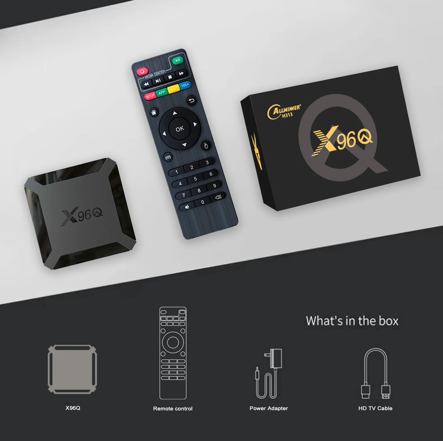 X96Q Android10 TV Box Allwinner H313 Quad Core 4K Smart TV BOX 2GB16GB Wifi Youtube Netflix Multi Language Streaming Media Playe