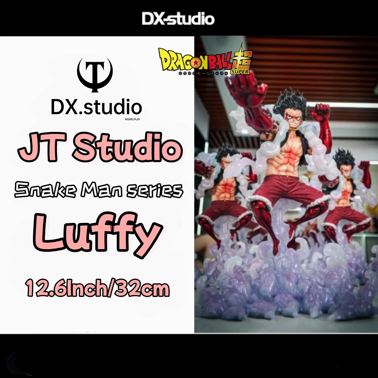 

Фигурка аниме-персонажа JT Studio One Piece: Луффи с кулаком-змеей, 32 см (12,59 дюйма), подвижная, из ПВХ, для настольных игр, подарки