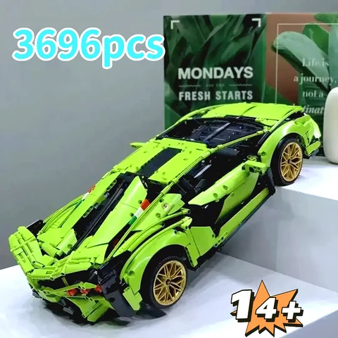 Hot New Releases 42115 Technical  Lambo Sian Building Blocks MOC Bricks Model  Adults Sports Car Toys for kids Christmas Gifts