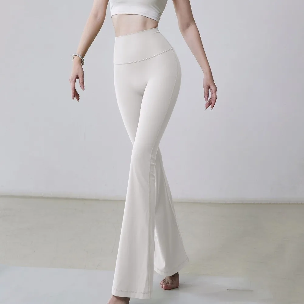 

Pilates High Waist Sports Flared Pants Stretchy Hip Lifting Yoga Pants Wide Leg Breathable Fitness Pants Fitness