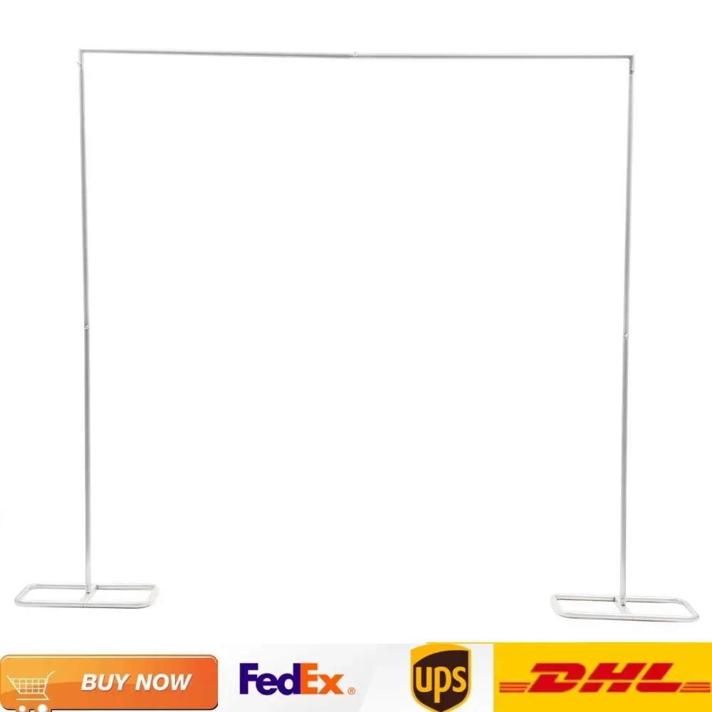 

White Party and Event Decoration Backdrop Stand| 2.1*2.1 M Wedding Arch Metal Balloon Frame Wedding Party Decor Stand