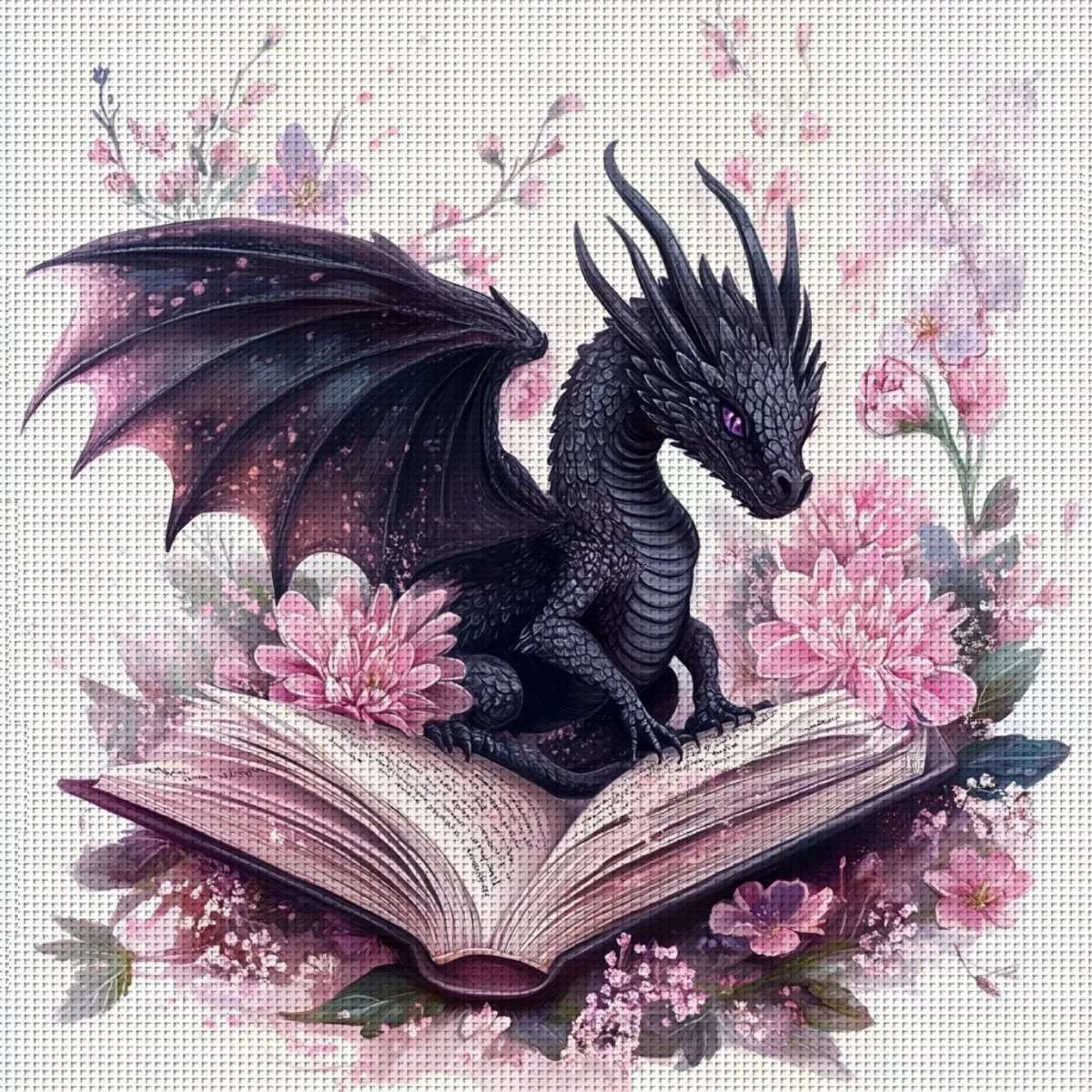 1 Stück 40x40cm/15,7x15,7 Zoll, Drachen, 11CT/14CT Bedrucktes Kreuzstich-DIY-Set, Entspannendes Kreuzstich-Stickerei-Set für Erwachsene Anfänger