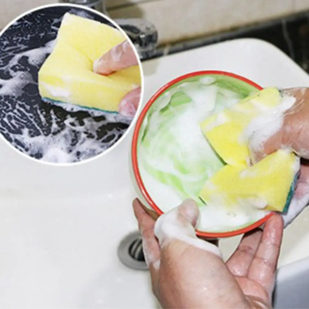 

Durable Sponge Dishwashing Sponge Kitchen Cleaning Household Cleaning Tools Scouring Pad Reusable Cleaning Wipe