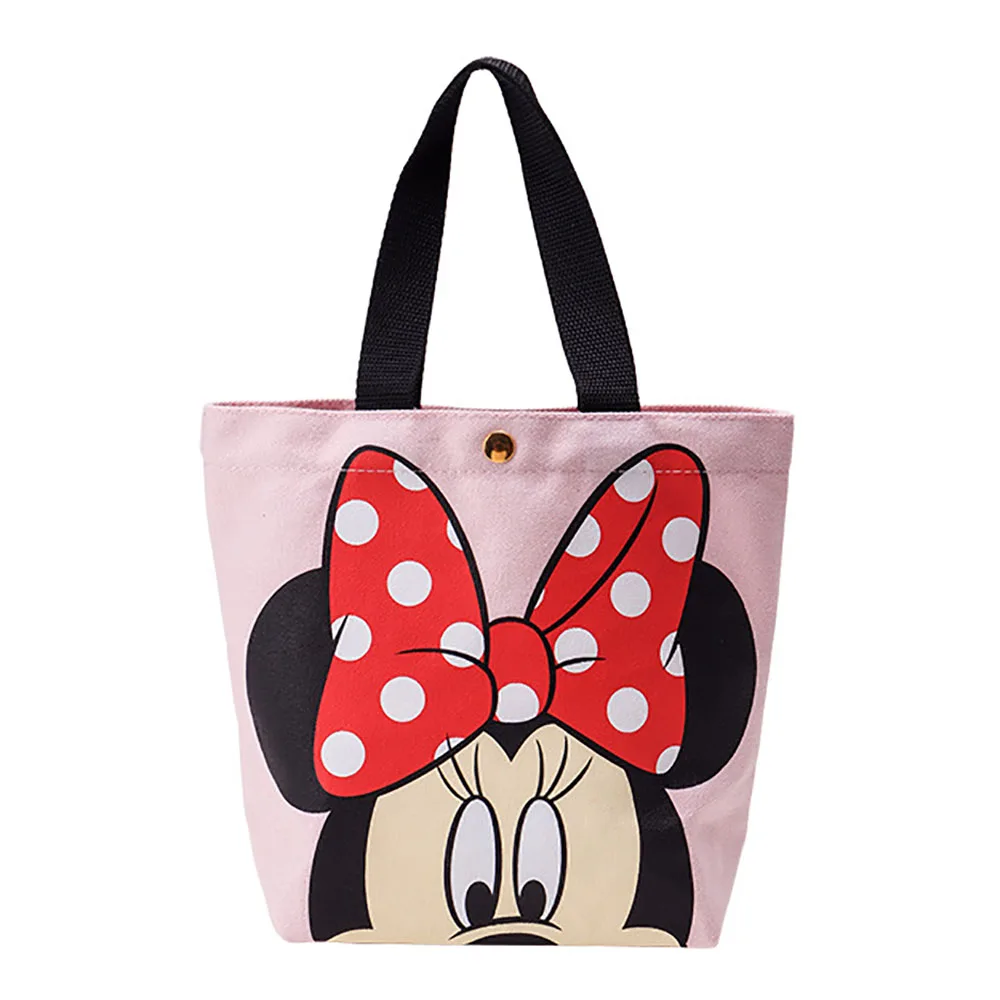 Disney Women Canvas Handbags Mickey Mouse Cute Shoulder Bag Travel Shopping Storage Bag Bento Canvas Bag Girls Students Totes