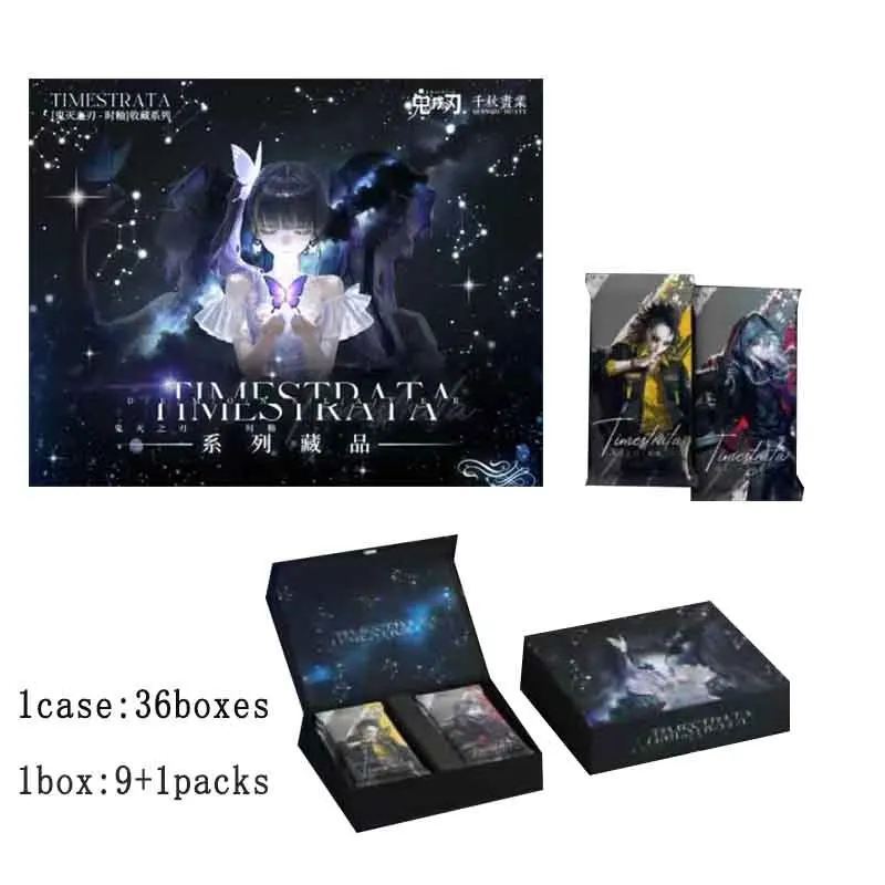 

New Demon Slayer Collection Cards QIANQIUHUAYE Series Timestrata Anime Various Styles Diamond Flash Playing Cards Kid Gift