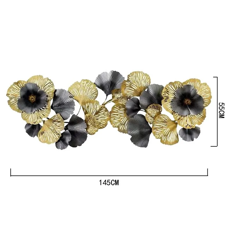 New Chinese simple three-dimensional wall decoration wall hanging retro Nordic wrought iron wall decoration living room sofa bac