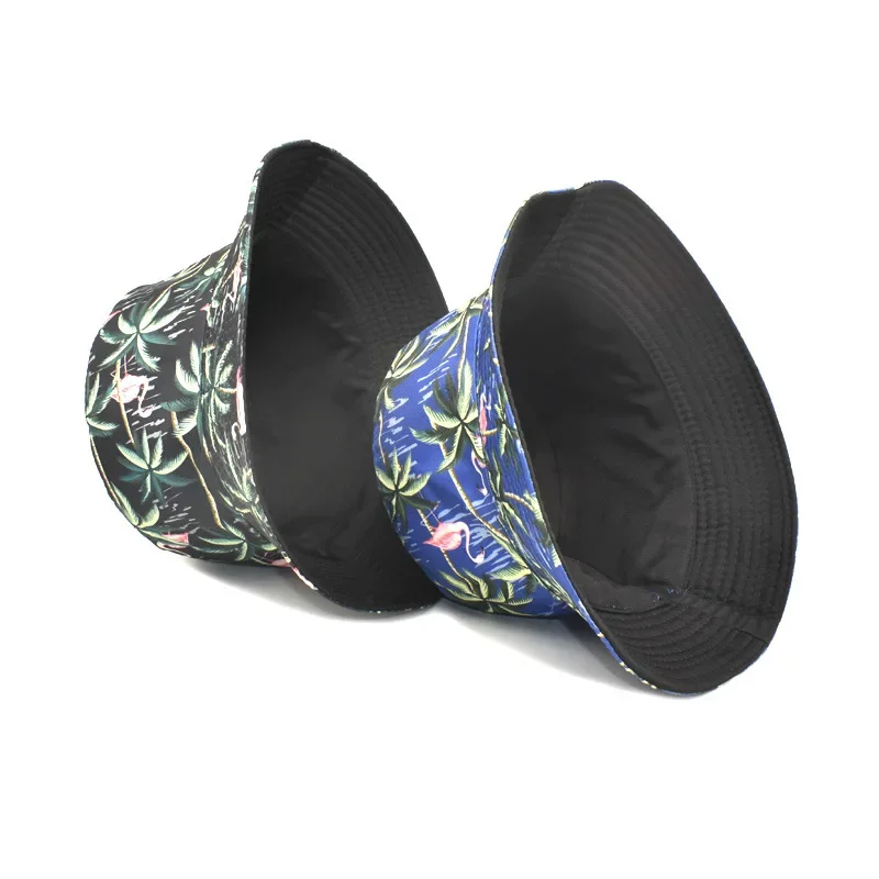 Sombrero de pescador con protección solar para exteriores, estuche con estampado de plantas, 1 ud.