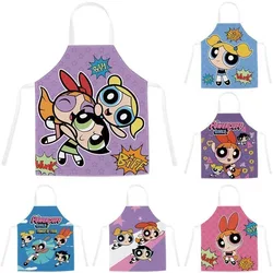 Nowy gorący sprzedawanie Powerpuff Girls Cartoon śliczny fartuch bez rękawów Halter kuchnia restauracja fartuch olejoodporny i przeciwporostowy