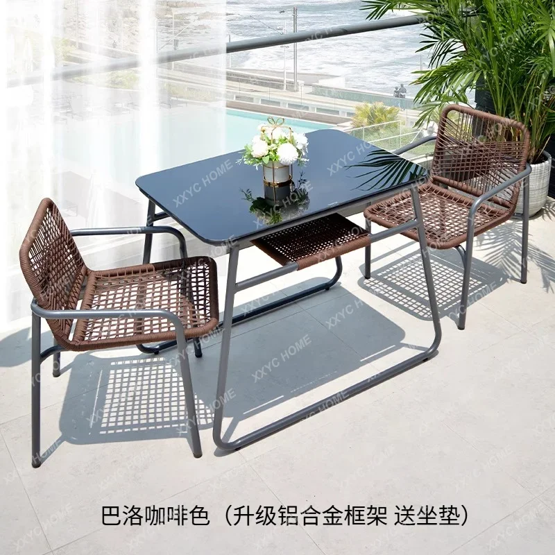 balcony small table and chair leisure home combination coffee table tea table chair outdoor courtyard simple