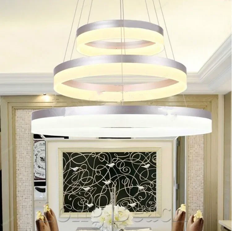 NEW Modern LED Chandelier  Acrylic Round LED Light Fixture DIY Style Wire Adjustable LED Lamp for Hotel,Living Dining room